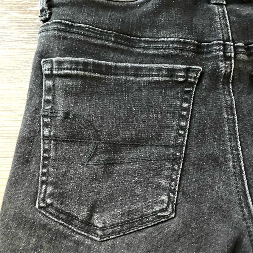 American eagle outfitters black super stretch hi rise shortie - Picture 10 of 11